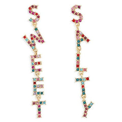 Alphabet Charm Dangling Earrings