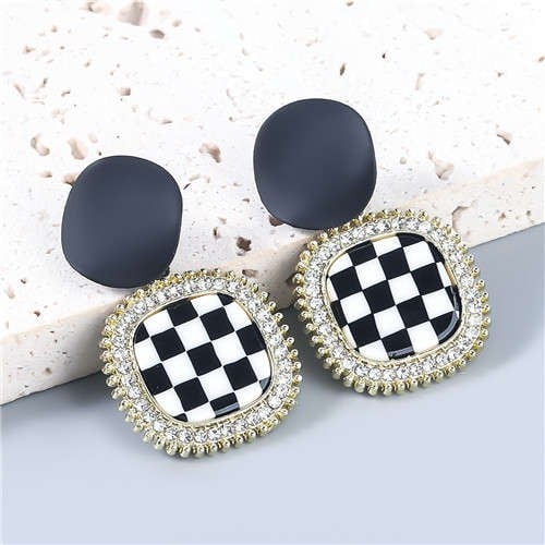 Black and White Checkered Charm Squares