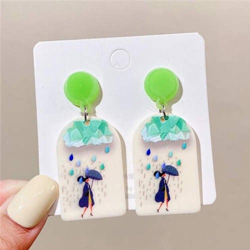 Black Mystique Rain Silhouette Earrings