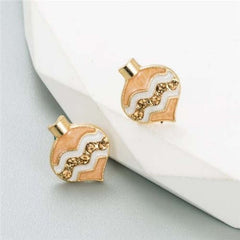 Coffee Mocha Heart Glaze Earrings