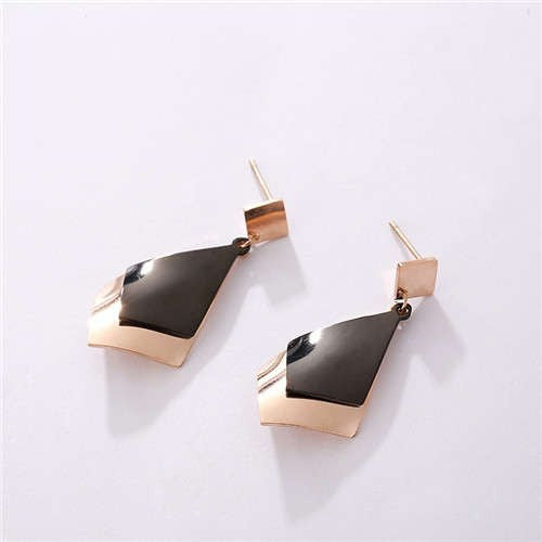 Dual Colors Geometric Earrings