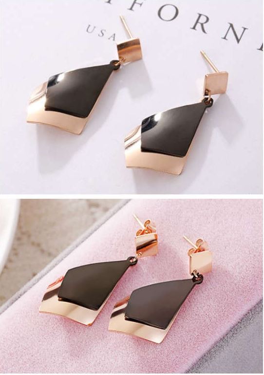 Dual Colors Geometric Earrings