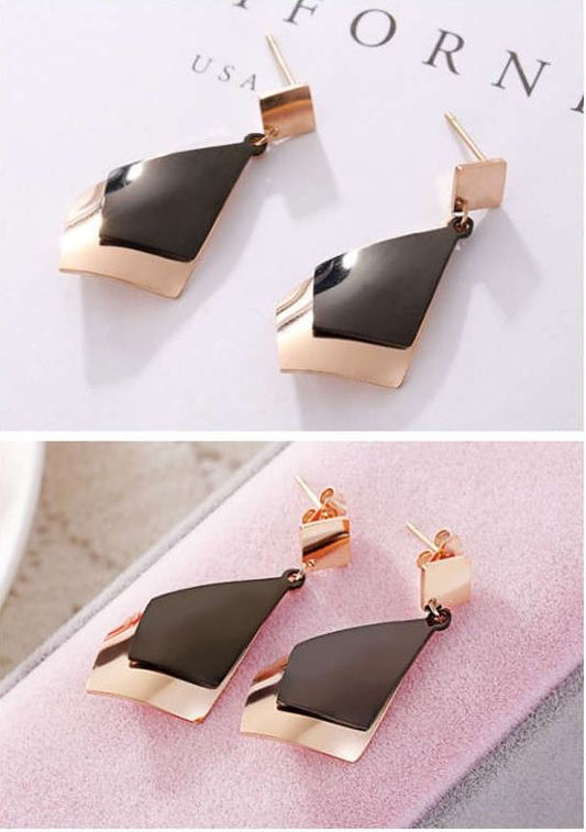 Dual Colors Geometric Earrings