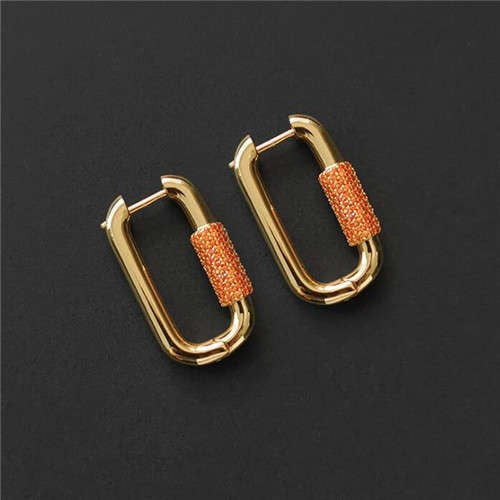 Orange Lock Hoops