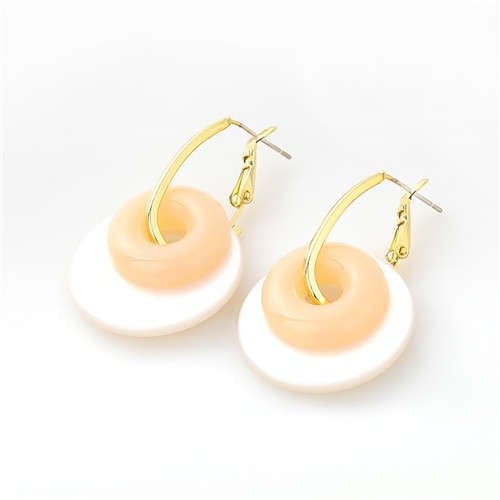 Pink Candy Swirl Dual Circles Earrings