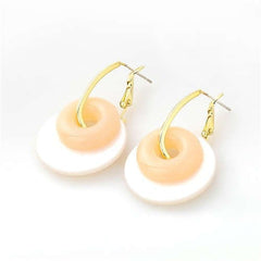 Pink Candy Swirl Dual Circles Earrings