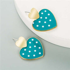 Teal Teal Heart Enchantment Earrings