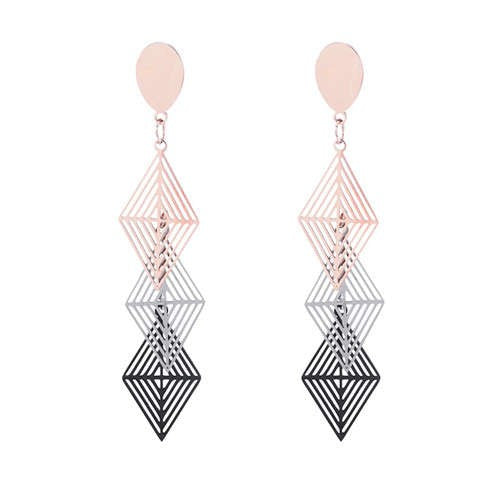 Triple Rhombus Strand Earrings