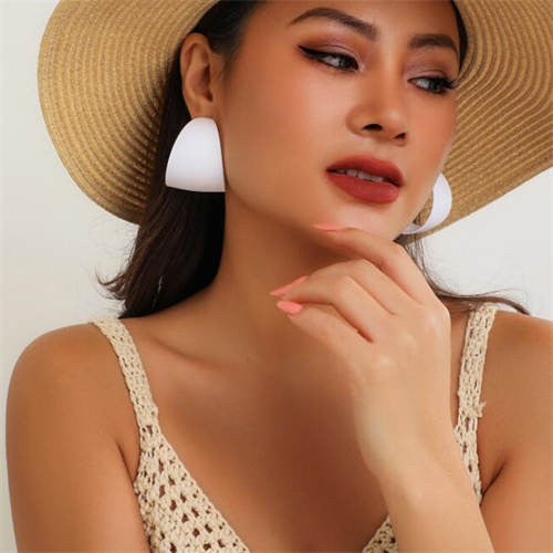 White Circle Candy Earrings