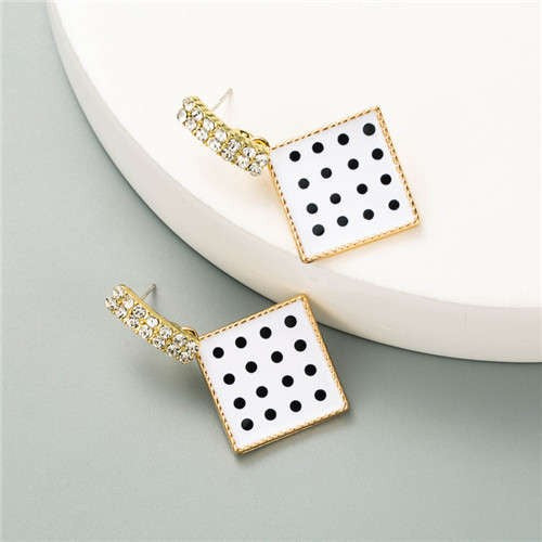 White Square Glaze Studs