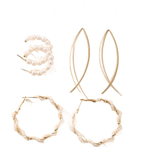 Minimalist Pearl Hoop Collection