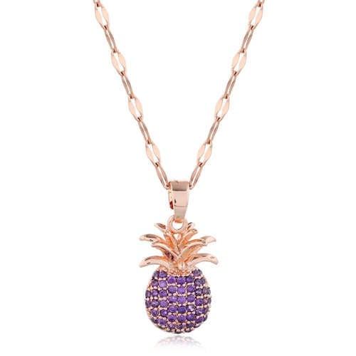 Amethyst Pineapple: Cubic Zirconia Necklace