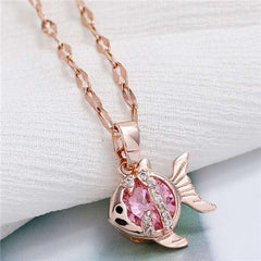 Coral Fish: Pink Tropical Fashion Necklace