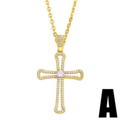 Cross Zirconia A: U.S. Hip-hop Necklace