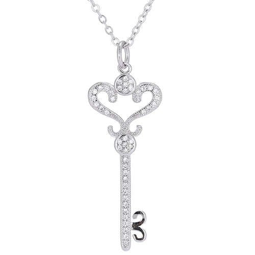 Elegance Key: Vintage Cubic Zirconia Necklace