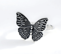 Vintage Silver Angel Wings Metal Ring