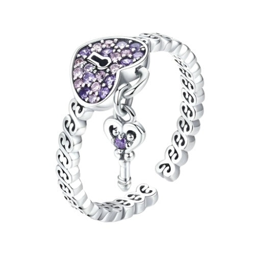 Amethyst Love: 925 Sterling Silver Heart Ring