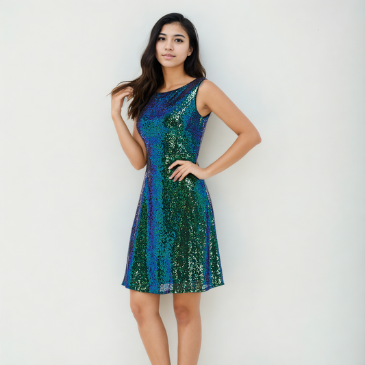 Dual Sequin Bliss: Spring A-Line Cocktail