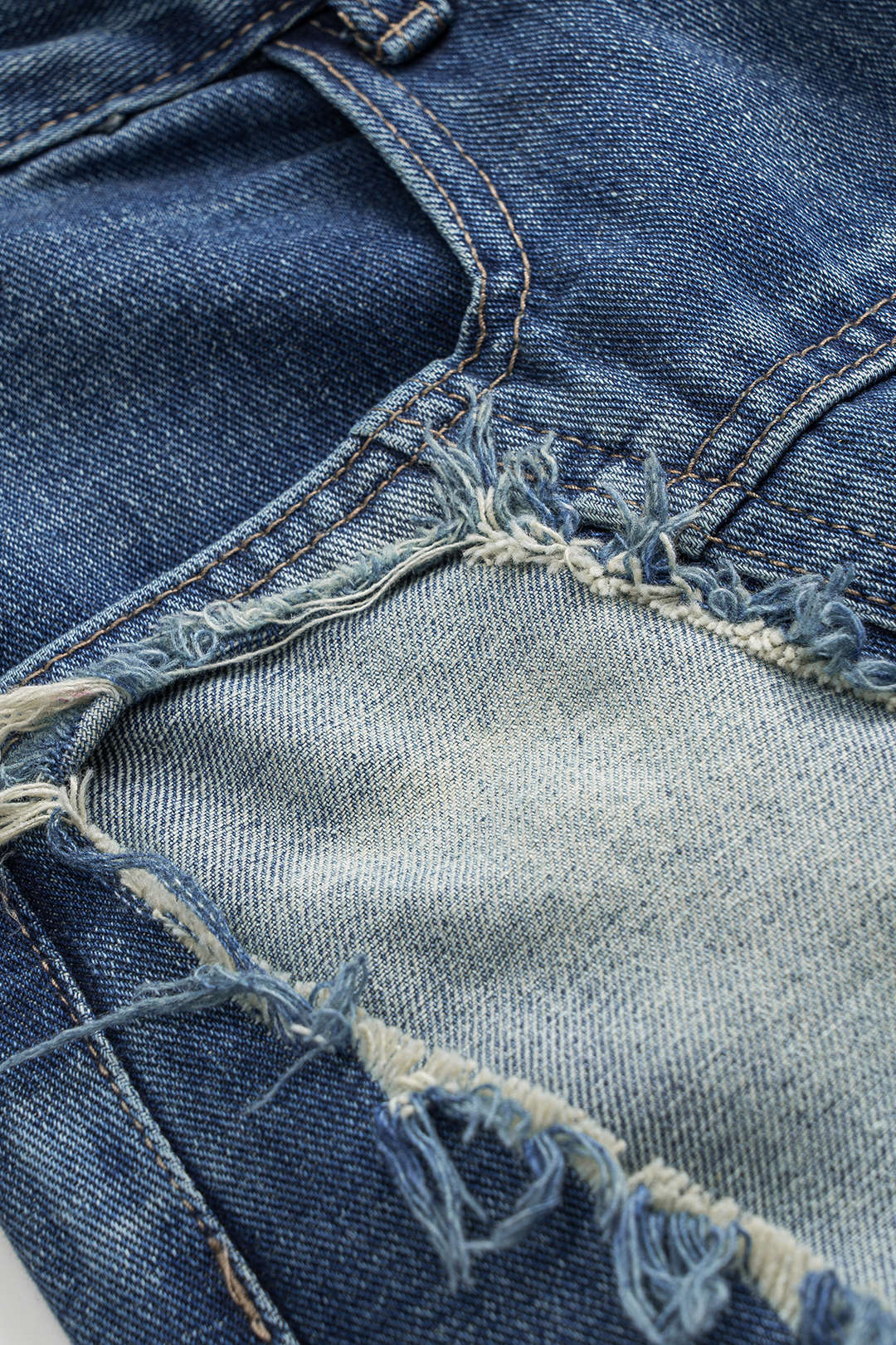 Denim Ripped Wide Leg Jeans