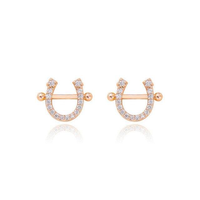 Radiant Horseshoe Zircon Necklace and Earrings Set