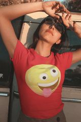 Whimsical Crazy Face Emoji Tee