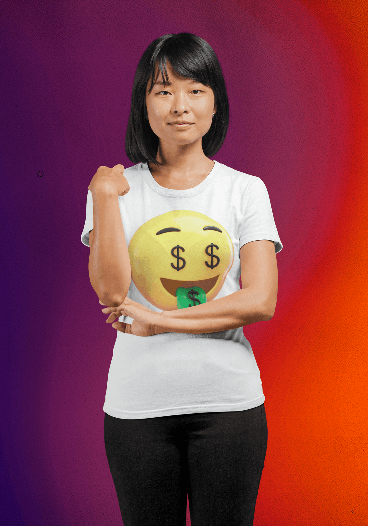 Ambitious Money Face Emoji Tee