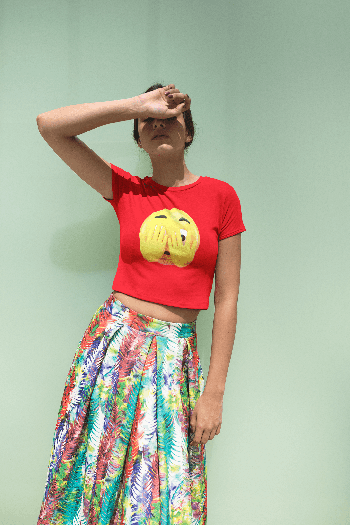 Curious Peeking Emoji Tee