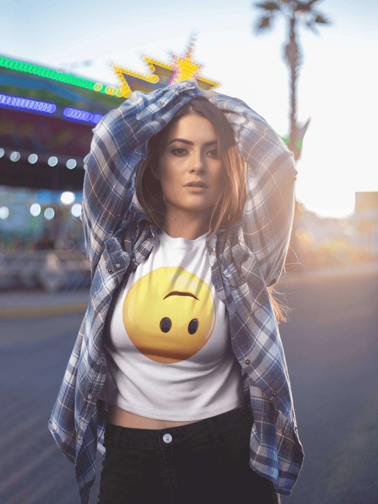 Whimsical Upside Down Emoji Tee