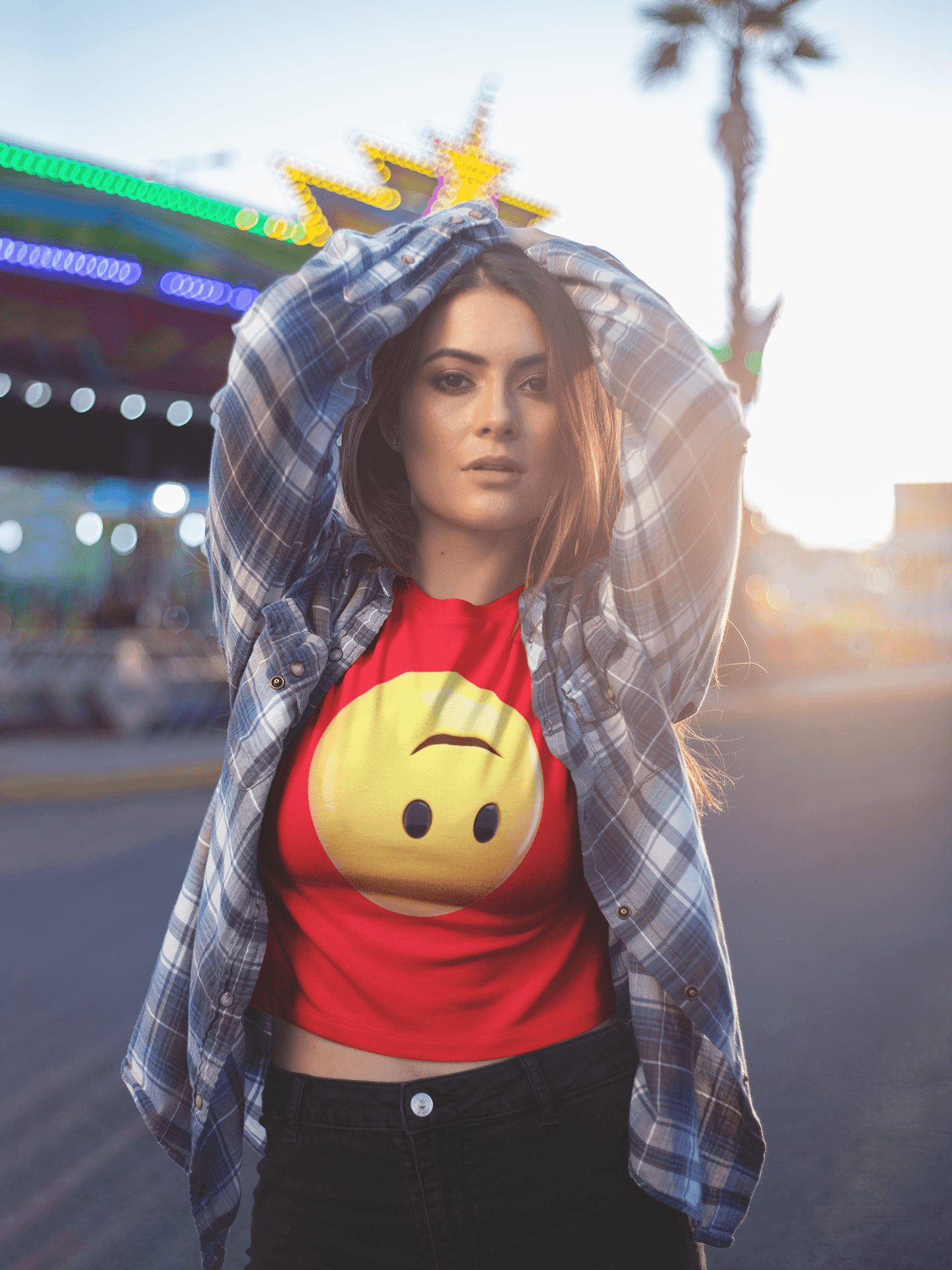 Whimsical Upside Down Emoji Tee