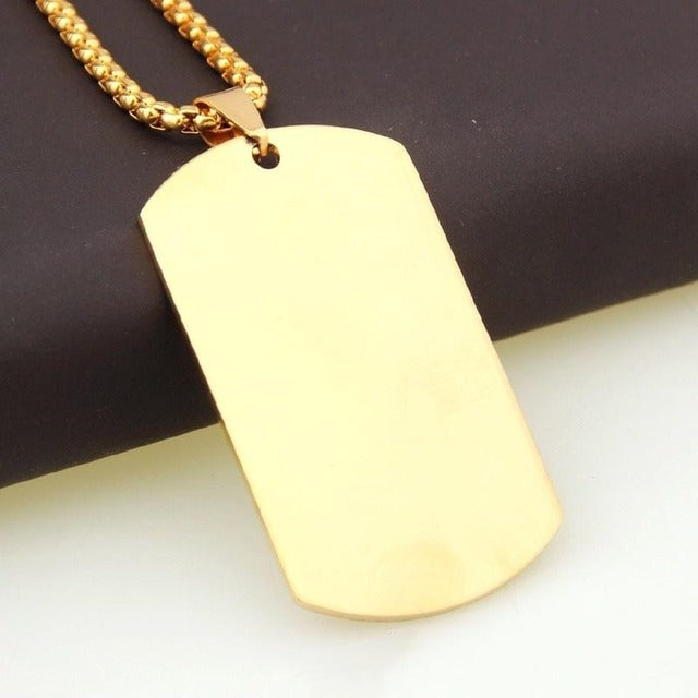 Valor Emblem: Stainless Steel Military Dog Tag Necklace