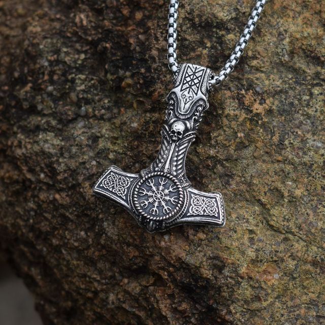 Ragnarok Thor's Hammer Viking Pendant Necklace