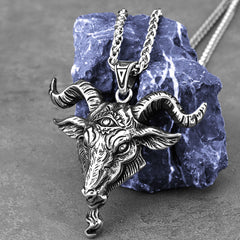 Steel Viking Ram Power Necklace