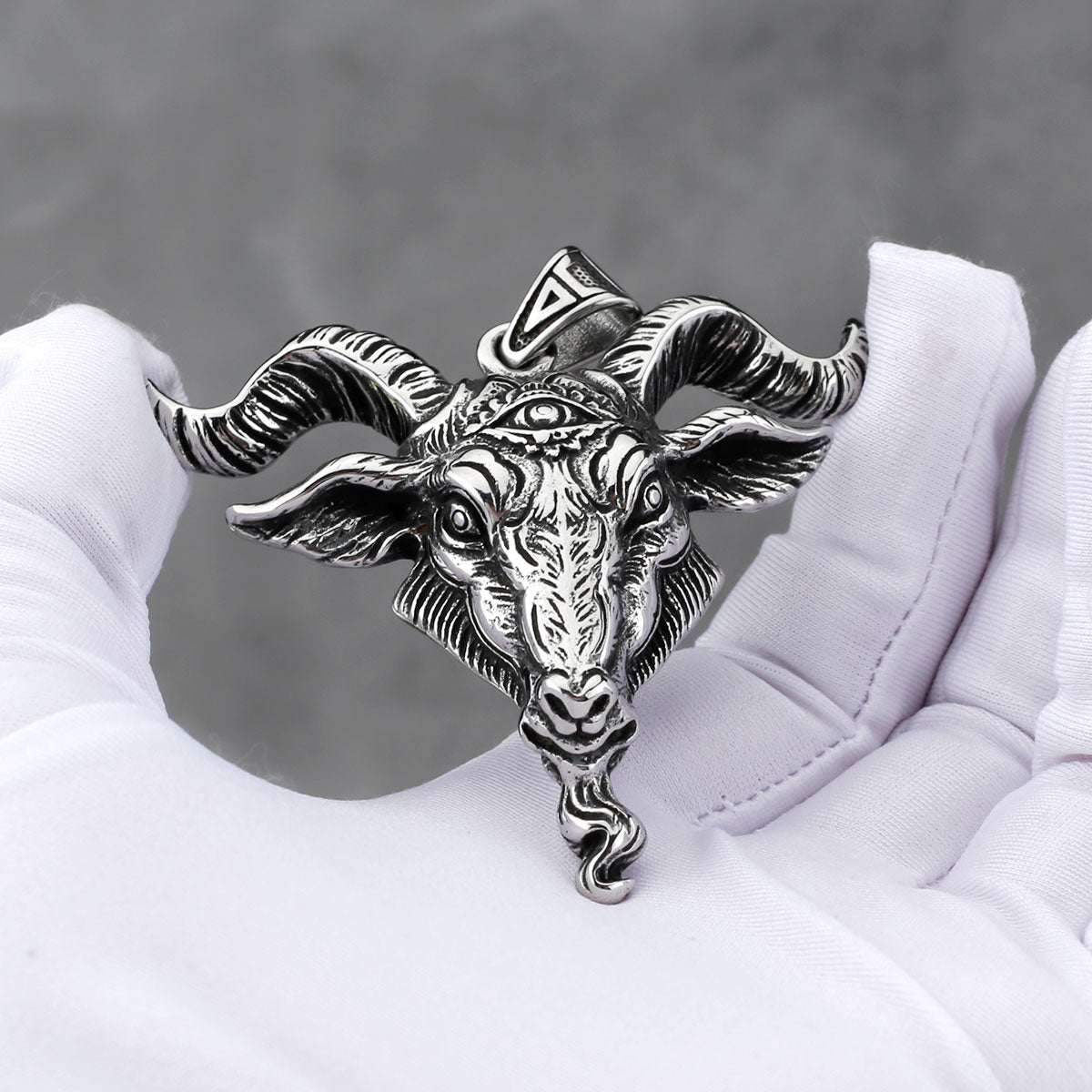 Steel Viking Ram Power Necklace