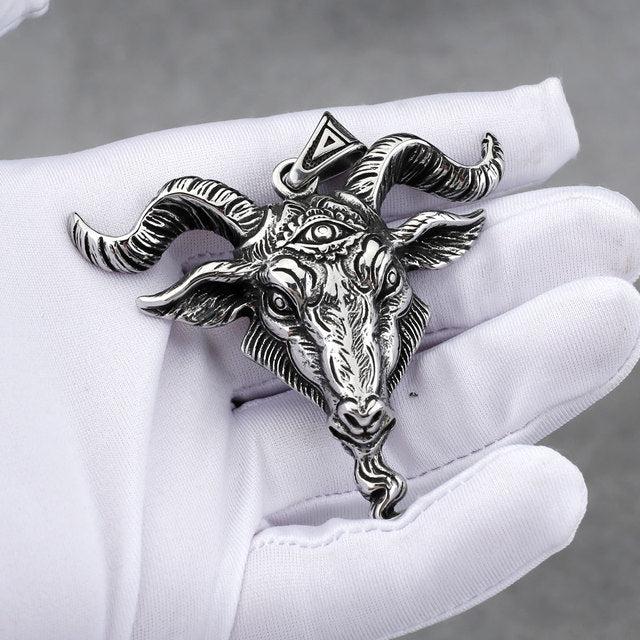 Steel Viking Ram Power Necklace