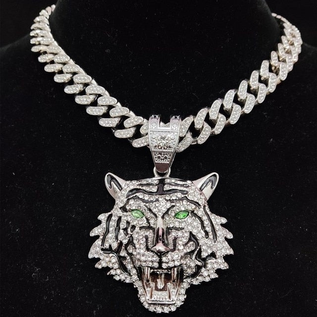Regal Tiger Crystal Pendant Necklace