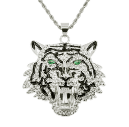 Regal Tiger Crystal Pendant Necklace