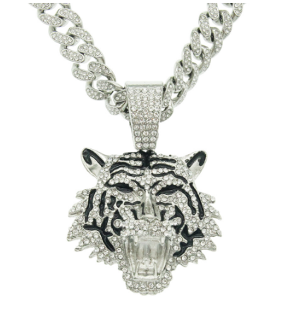 Regal Tiger Crystal Pendant Necklace