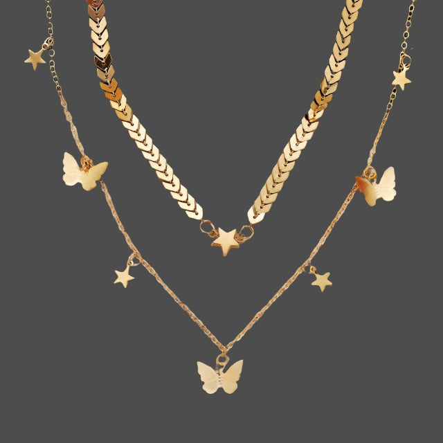 Serenity Wings Multilayer Butterfly Necklace