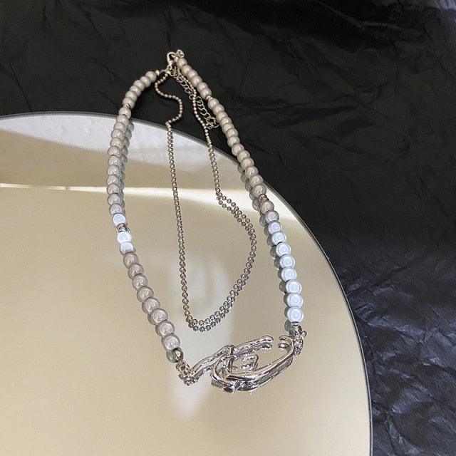 Radiant Cross Luminous Beads Pearl Necklace