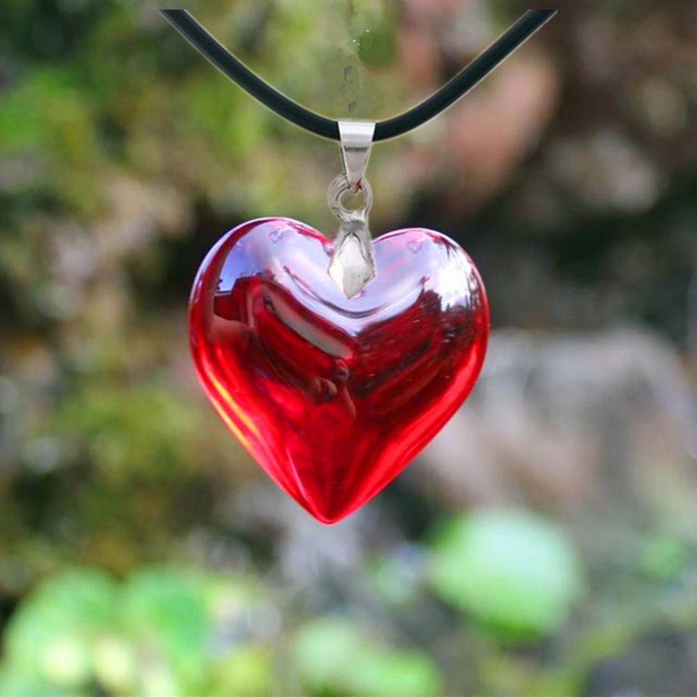 Radiant Aura Rainbow AB Crystal Heart Necklace