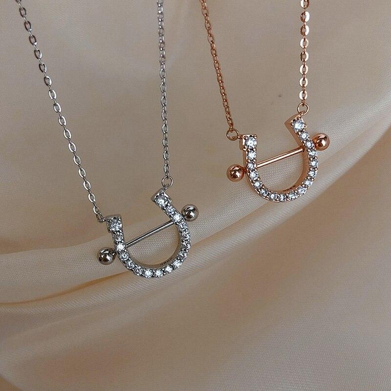 Radiant Horseshoe Zircon Necklace and Earrings Set