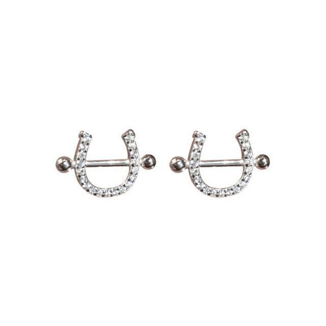 Radiant Horseshoe Zircon Necklace and Earrings Set