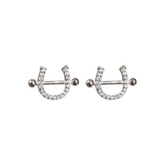 Radiant Horseshoe Zircon Necklace and Earrings Set