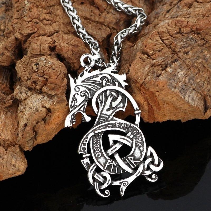 Draconic Majesty Viking Dragon Pendant Necklace