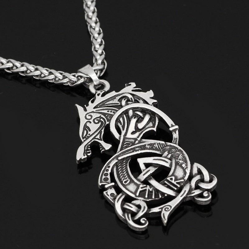 Draconic Majesty Viking Dragon Pendant Necklace
