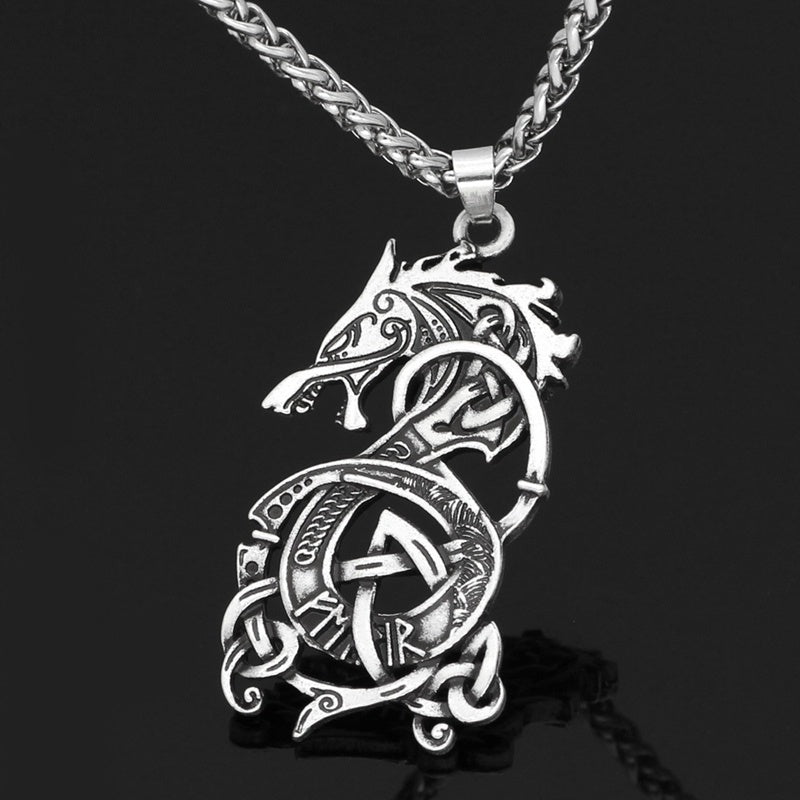Draconic Majesty Viking Dragon Pendant Necklace