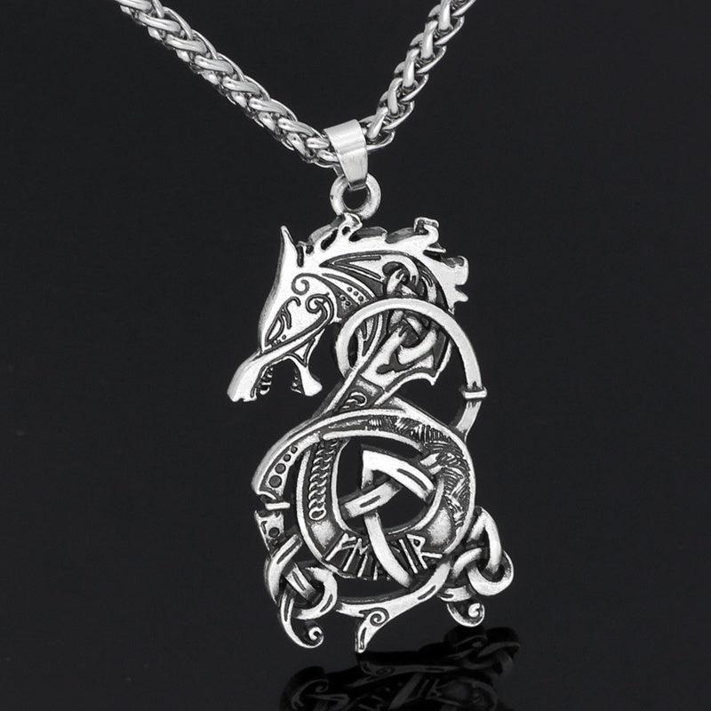 Draconic Majesty Viking Dragon Pendant Necklace