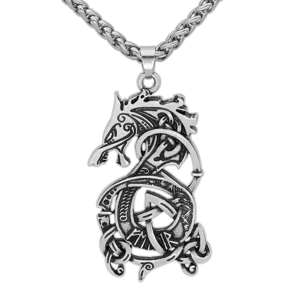 Draconic Majesty Viking Dragon Pendant Necklace