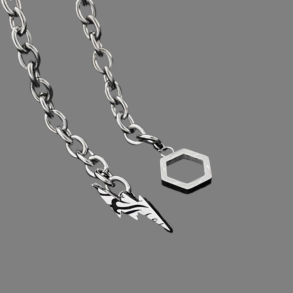 Lumière Éclatante Lightning Hexagon Steel Necklace