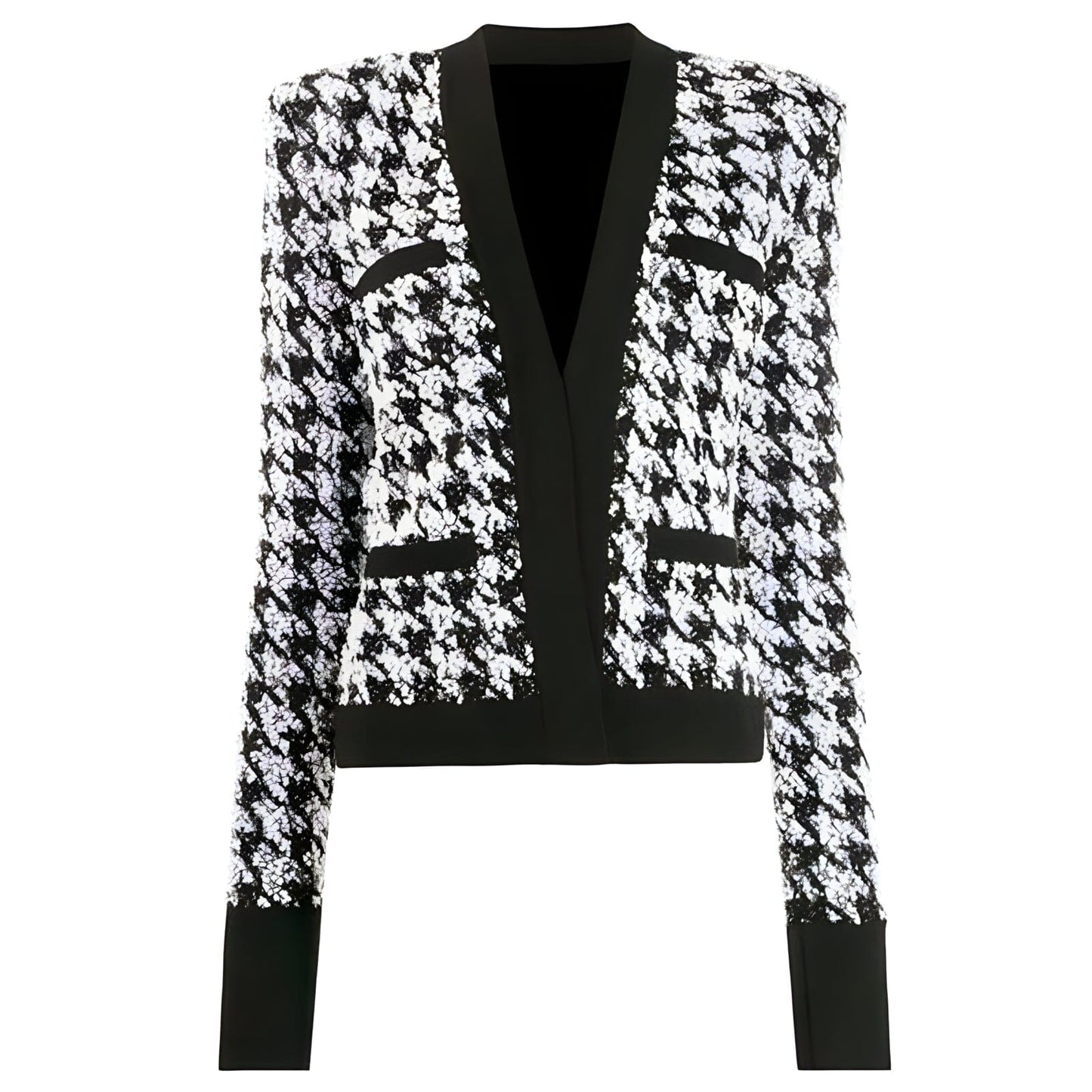The Houndstooth Long Sleeve Tweed Jacket